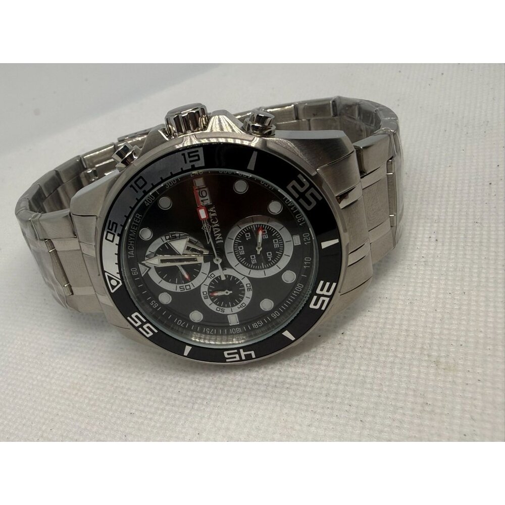 Invicta Mens Stainless Steel Chronograph Watch With Black Dial & Silver Bracelet - Picture 10 of 13